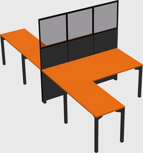 Shared l-shape cubicle