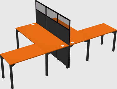 Shared l-shape cubicle