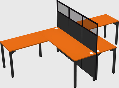 Shared l-shape cubicle