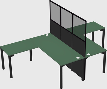 Shared l-shape cubicle