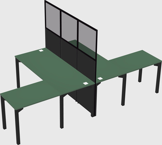 Shared l-shape cubicle