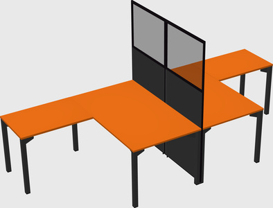 Shared l-shape cubicle