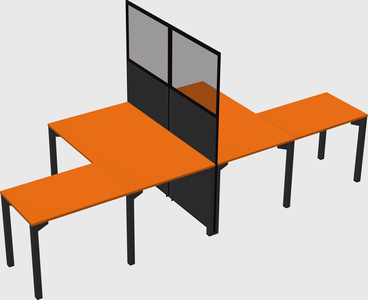 Shared l-shape cubicle