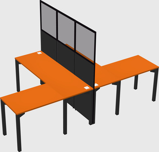 Shared l-shape cubicle