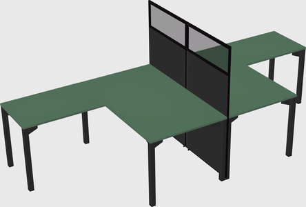 Shared l-shape cubicle