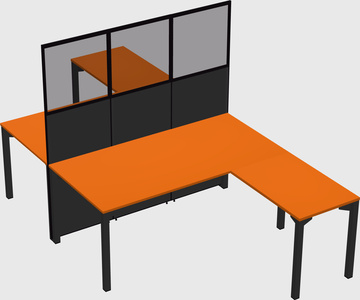 Shared l-shape cubicle