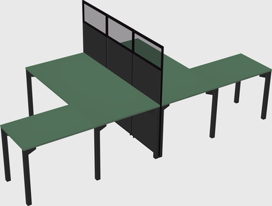 Shared l-shape cubicle
