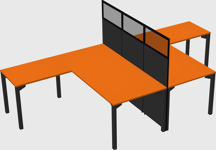 Shared l-shape cubicle