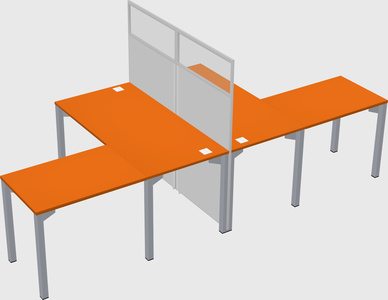 Shared l-shape cubicle