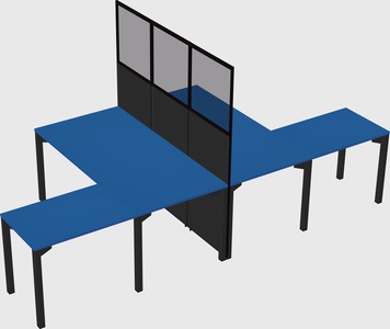Shared l-shape cubicle