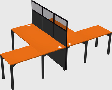 Shared l-shape cubicle