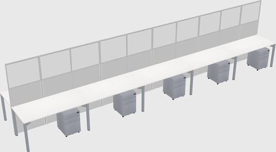 Shared rectangular cubicle