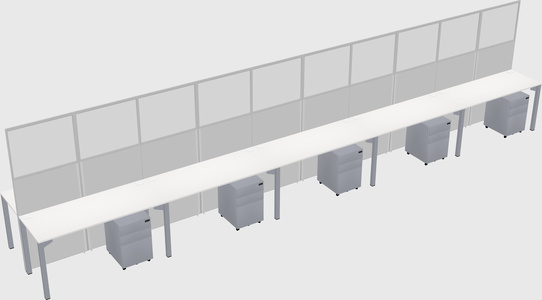 Shared rectangular cubicle