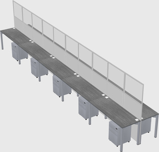 Shared rectangular cubicle