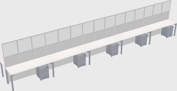 Shared rectangular cubicle
