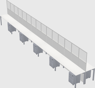 Shared rectangular cubicle