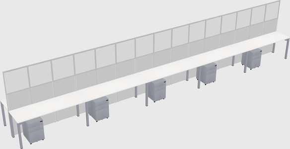 Shared rectangular cubicle