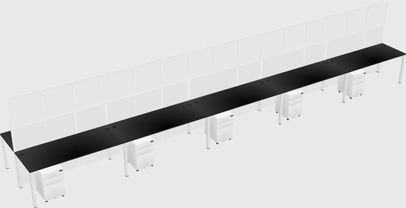 Shared rectangular cubicle