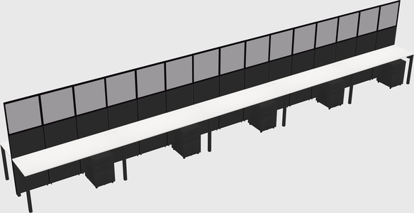 Shared rectangular cubicle