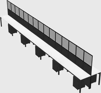 Shared rectangular cubicle