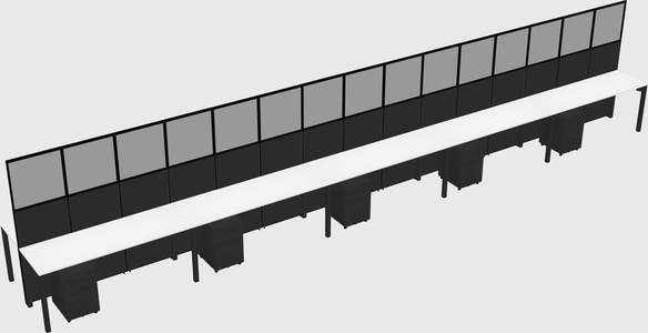 Shared rectangular cubicle