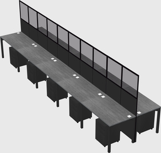 Shared rectangular cubicle