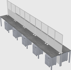 Shared rectangular cubicle
