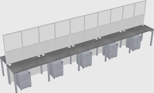 Shared rectangular cubicle