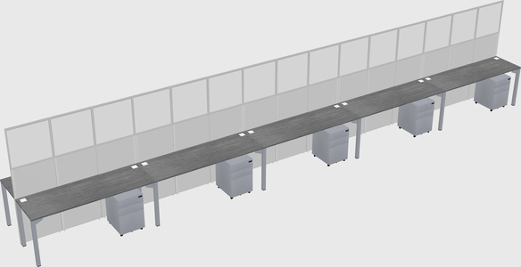 Shared rectangular cubicle