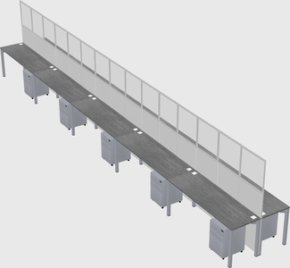 Shared rectangular cubicle