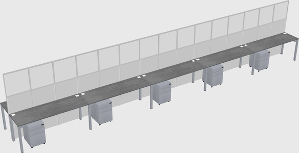 Shared rectangular cubicle
