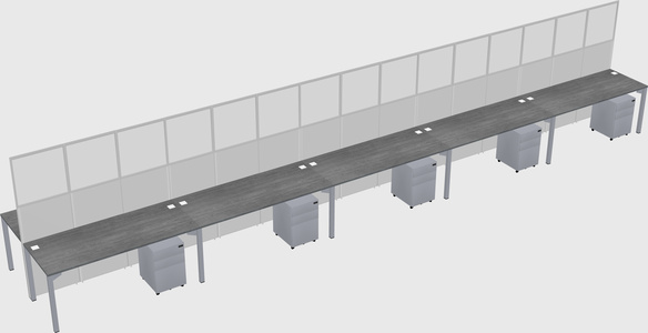 Shared rectangular cubicle