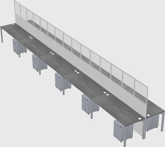 Shared rectangular cubicle