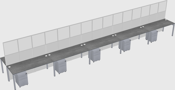 Shared rectangular cubicle