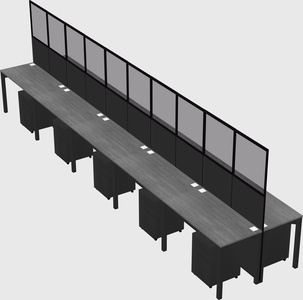 Shared rectangular cubicle