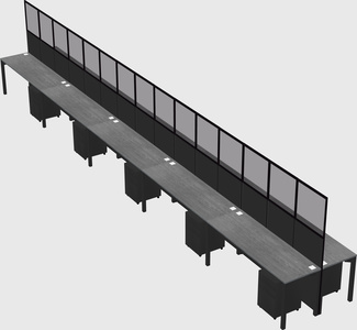 Shared rectangular cubicle