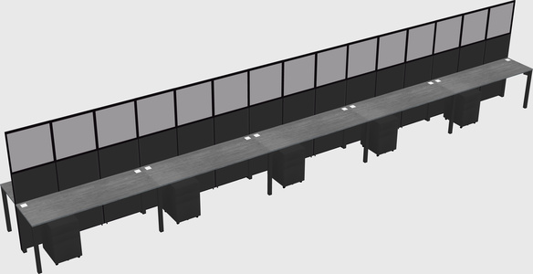 Shared rectangular cubicle