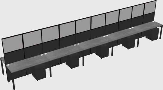 Shared rectangular cubicle