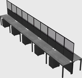 Shared rectangular cubicle