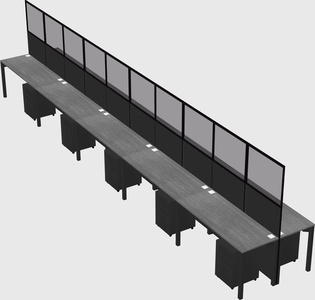 Shared rectangular cubicle