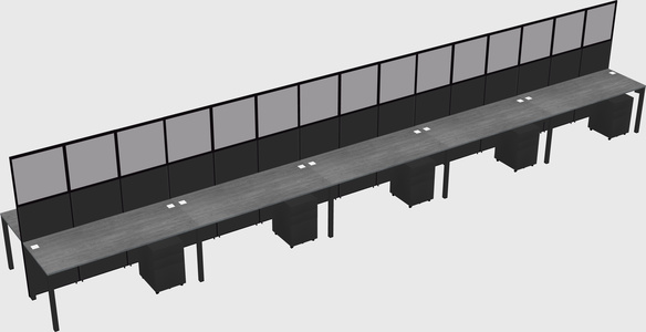 Shared rectangular cubicle