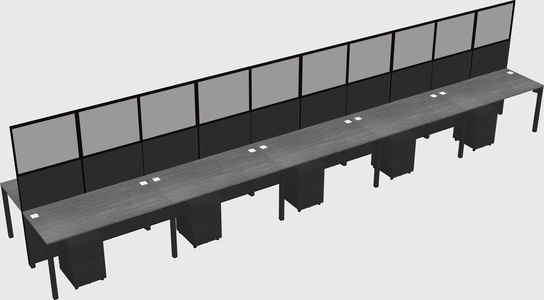 Shared rectangular cubicle
