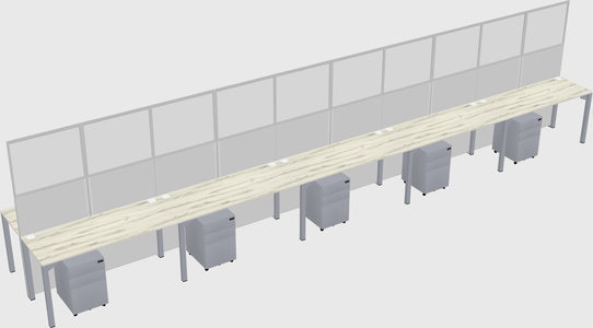 Shared rectangular cubicle