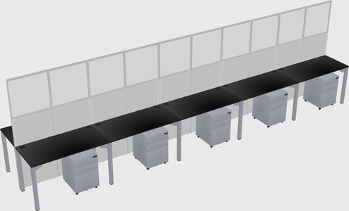 Shared rectangular cubicle