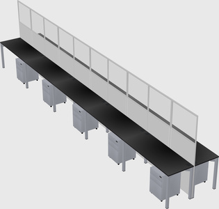 Shared rectangular cubicle