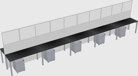 Shared rectangular cubicle