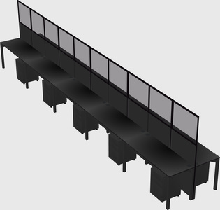 Shared rectangular cubicle