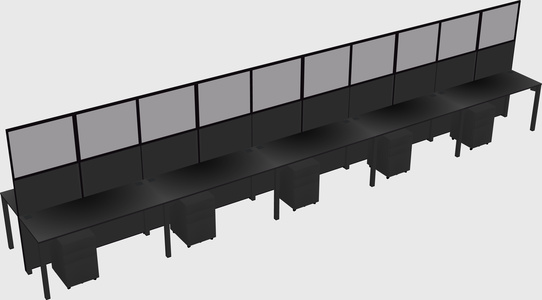 Shared rectangular cubicle