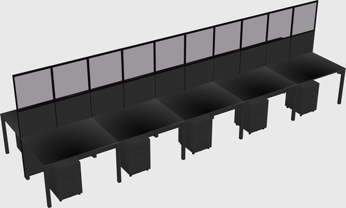 Shared rectangular cubicle