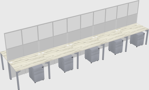 Shared rectangular cubicle